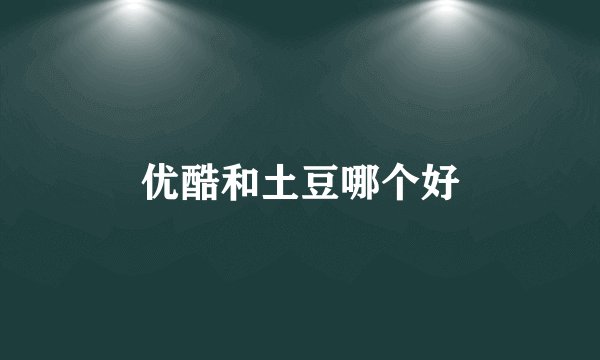 优酷和土豆哪个好
