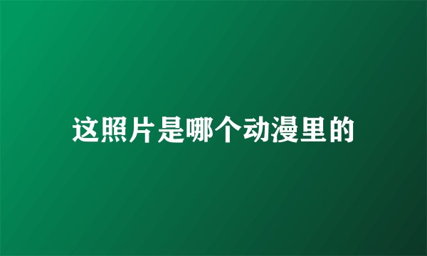 这照片是哪个动漫里的