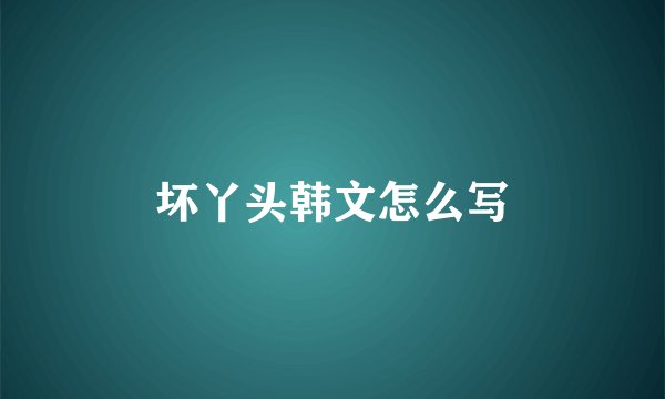 坏丫头韩文怎么写