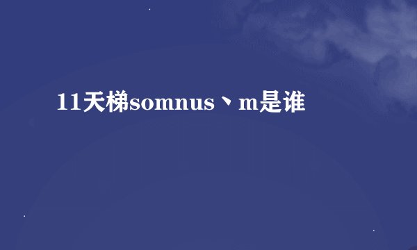 11天梯somnus丶m是谁