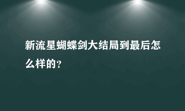 新流星蝴蝶剑大结局到最后怎么样的？