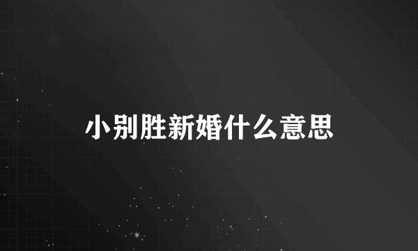 小别胜新婚什么意思