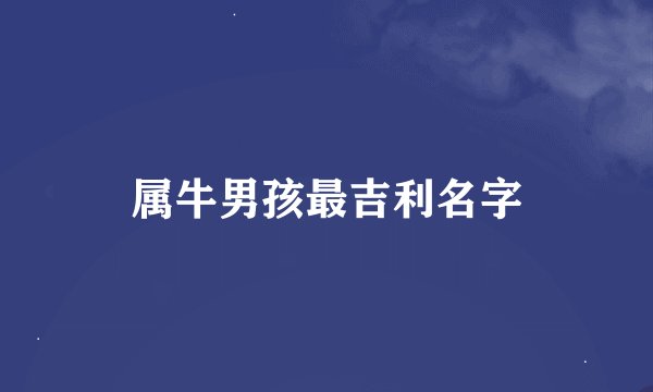 属牛男孩最吉利名字