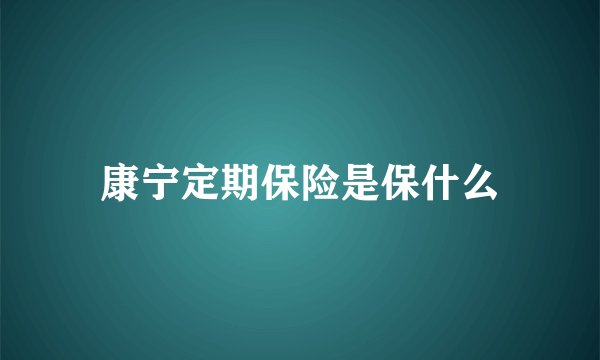 康宁定期保险是保什么
