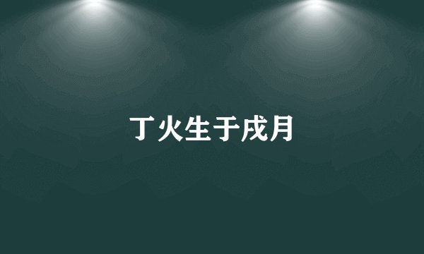 丁火生于戌月
