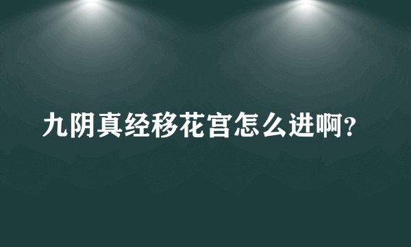 九阴真经移花宫怎么进啊？