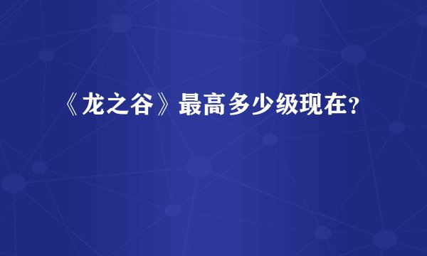 《龙之谷》最高多少级现在？