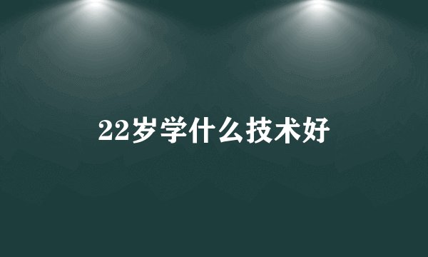22岁学什么技术好