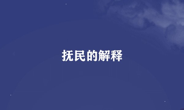 抚民的解释