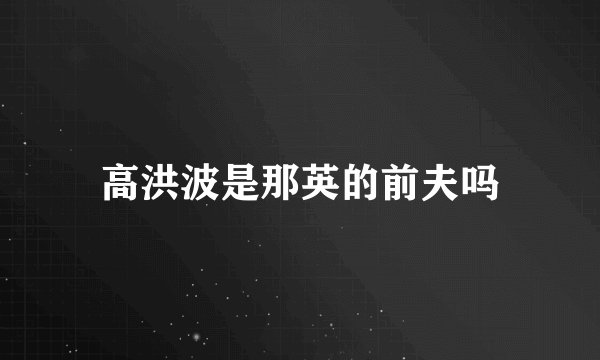 高洪波是那英的前夫吗