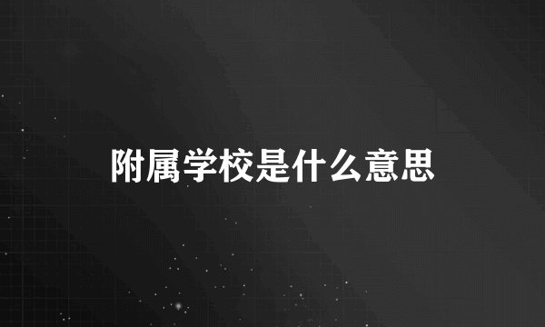 附属学校是什么意思
