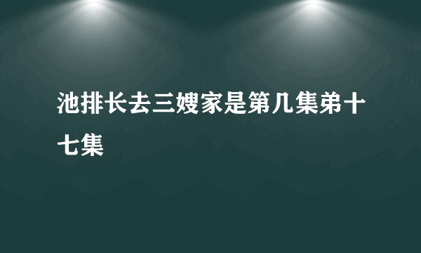 池排长去三嫂家是第几集弟十七集