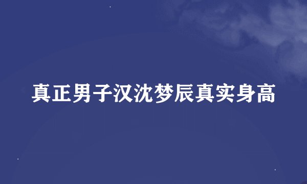 真正男子汉沈梦辰真实身高