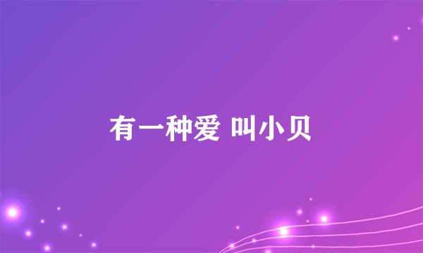 有一种爱 叫小贝