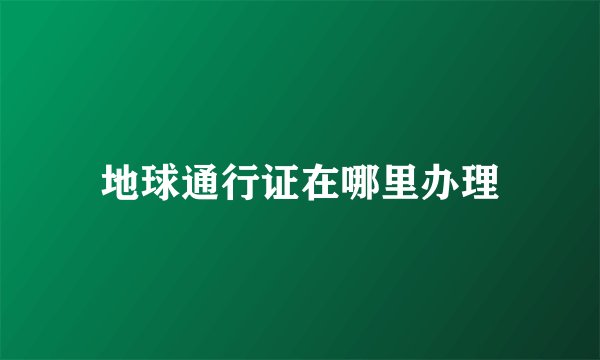 地球通行证在哪里办理