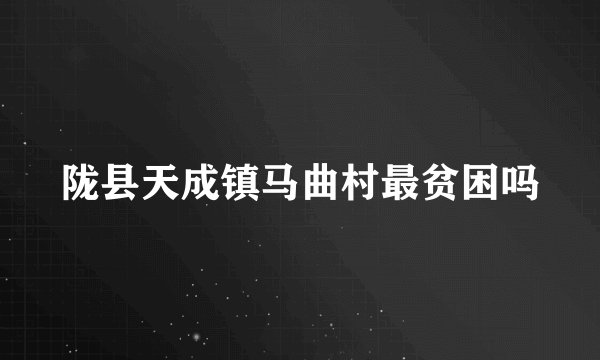 陇县天成镇马曲村最贫困吗