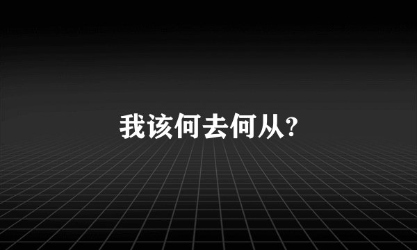 我该何去何从?