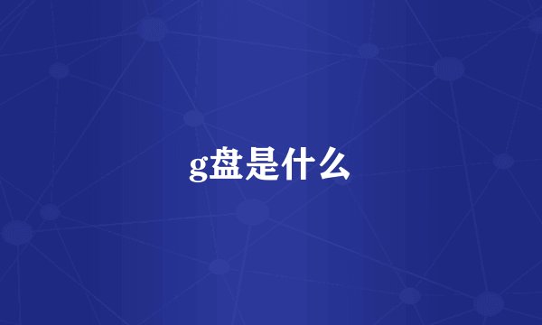 g盘是什么