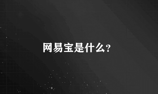 网易宝是什么？