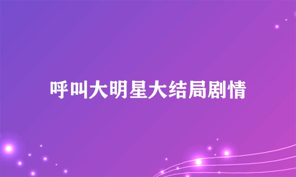 呼叫大明星大结局剧情