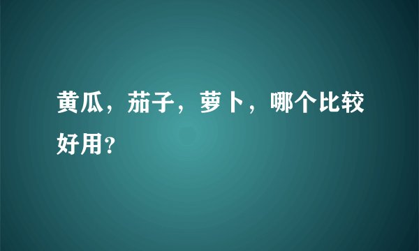 黄瓜，茄子，萝卜，哪个比较好用？