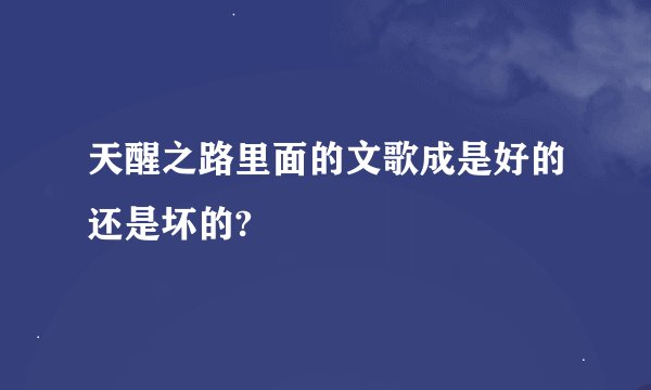 天醒之路里面的文歌成是好的还是坏的?