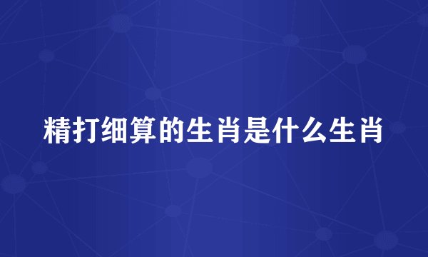 精打细算的生肖是什么生肖