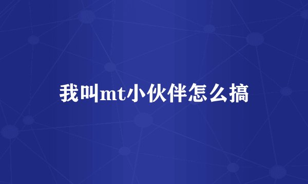 我叫mt小伙伴怎么搞