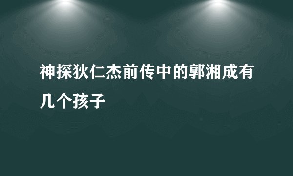 神探狄仁杰前传中的郭湘成有几个孩子