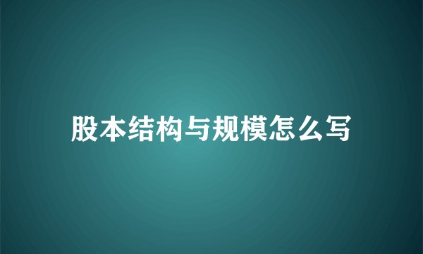 股本结构与规模怎么写