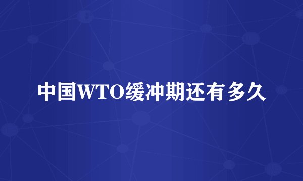 中国WTO缓冲期还有多久