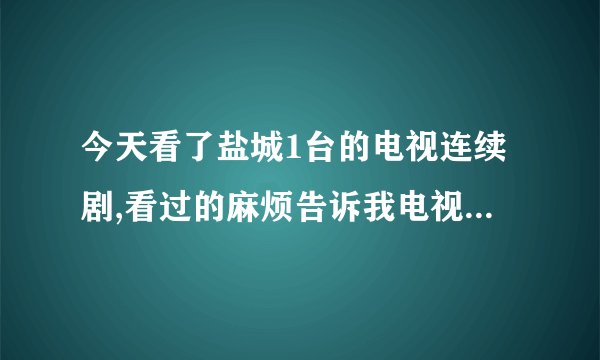 今天看了盐城1台的电视连续剧,看过的麻烦告诉我电视连续剧的名字是什么,