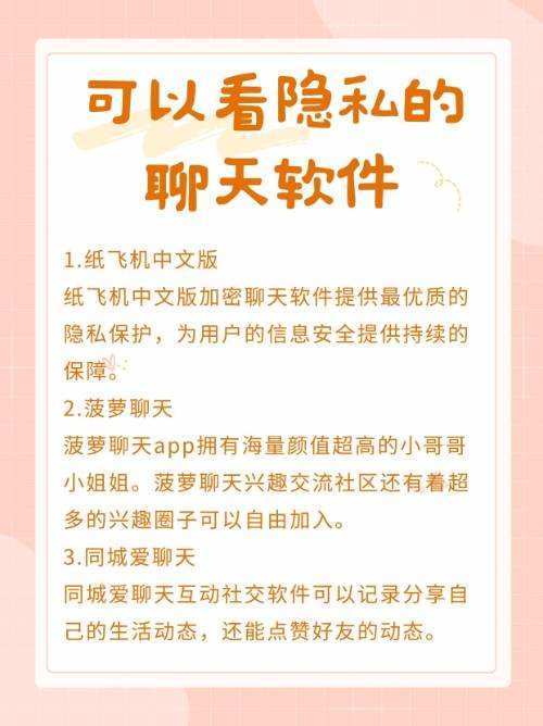 可以看隐私的聊天软件