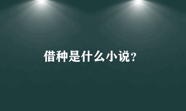 借种是什么小说？