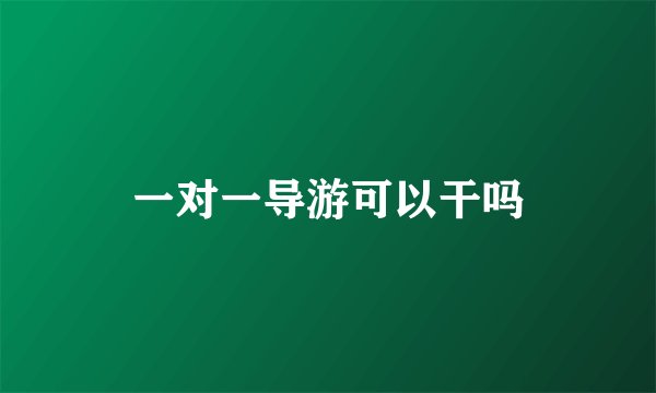 一对一导游可以干吗
