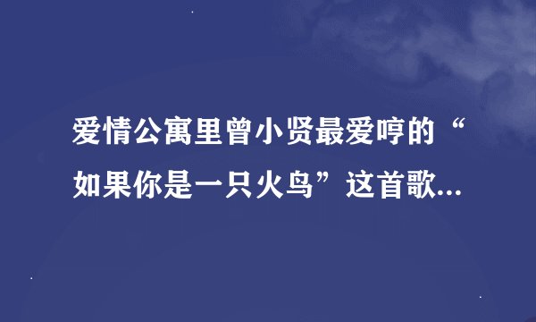 爱情公寓里曾小贤最爱哼的“如果你是一只火鸟”这首歌叫啥名字
