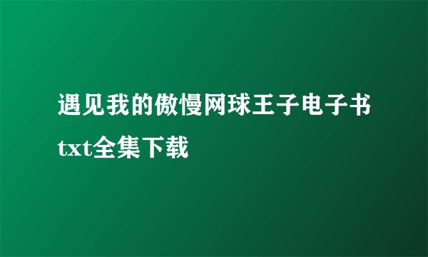 遇见我的傲慢网球王子电子书txt全集下载