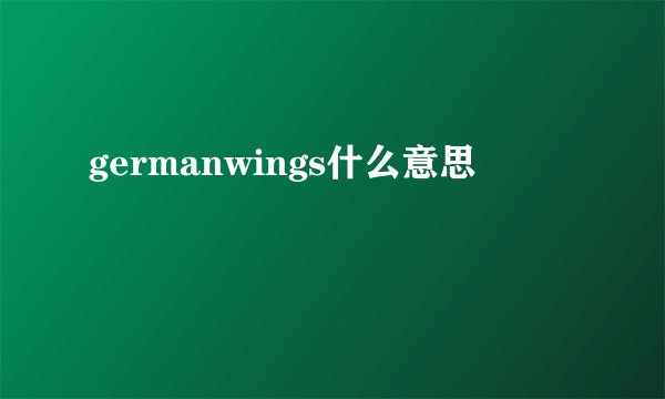 germanwings什么意思