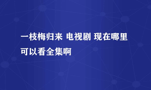 一枝梅归来 电视剧 现在哪里可以看全集啊