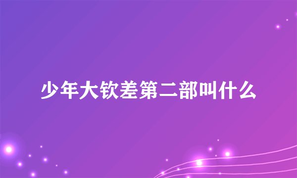 少年大钦差第二部叫什么
