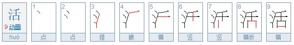 活字的笔顺怎么写