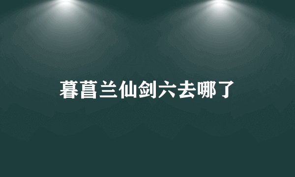 暮菖兰仙剑六去哪了