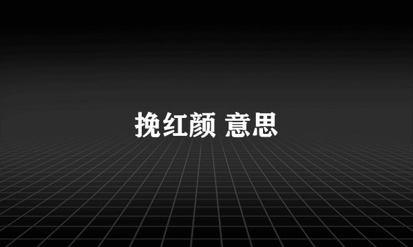 挽红颜 意思