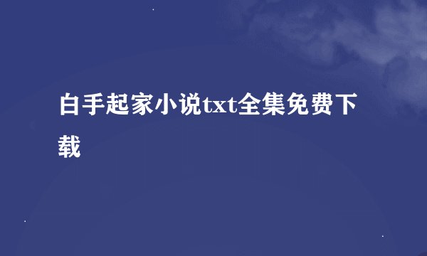 白手起家小说txt全集免费下载