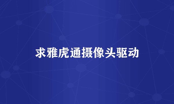 求雅虎通摄像头驱动