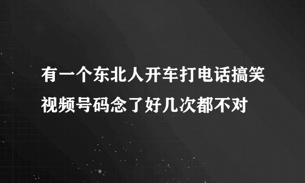 有一个东北人开车打电话搞笑视频号码念了好几次都不对