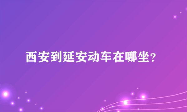 西安到延安动车在哪坐？