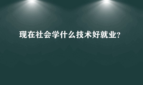现在社会学什么技术好就业？
