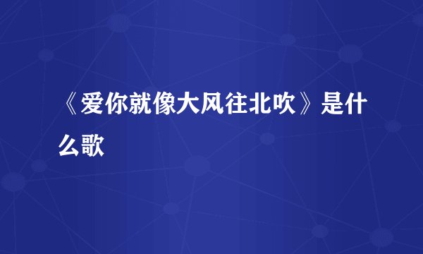 《爱你就像大风往北吹》是什么歌