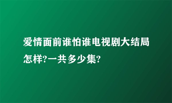爱情面前谁怕谁电视剧大结局怎样?一共多少集?